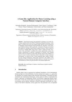 A Game-like Application for Dance Learning using a Natural Human
