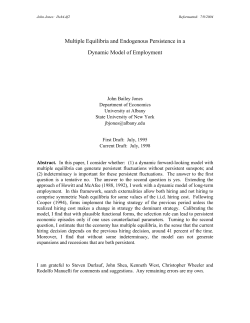 Multiple Equilibria and Endogenous Persistence in a Dynamic