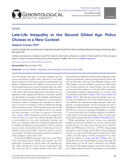 Late-Life Inequality in the Second Gilded Age