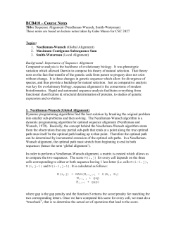 Notes on Sequence Alignment