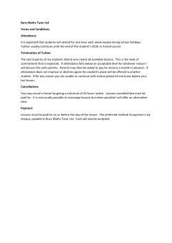 Bury Maths Tutor Ltd Terms and Conditions Attendance It is
