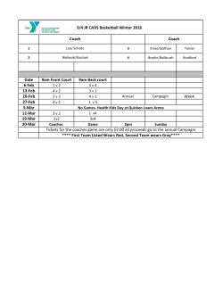 Date 9am Front Court 9am Back court 6-Feb 13-Feb 20