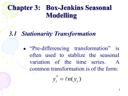 Chapter 3: Box-Jenkins Seasonal Modelling