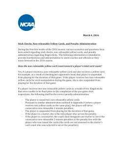 March 4, 2016 Clarifications