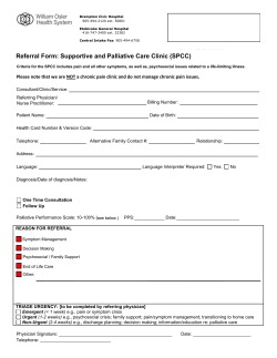 Palliative Pain and Symptom Management