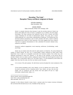 “The Code”: Reception Theory and Moral Judgment of Dexter