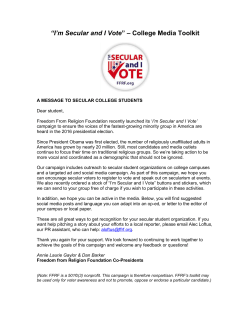 “I`m Secular and I Vote” – College Media Toolkit