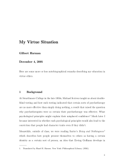 My Virtue Situation - Princeton University