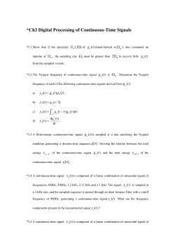 Ch3 Digital Processing of Continuous