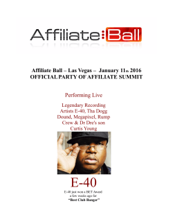 Affiliate Ball &ndash; Las Vegas &ndash; January 11th 2016 OFFICIAL PARTY OF