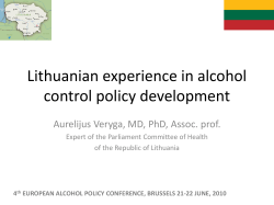 Lithuanian experience - European Alcohol Policy Alliance