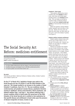 The Social Security Act Reform: medicines entitlement