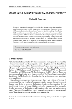 ISSUES IN THE DESIGN OF TAXES ON CORPORATE PROFIT