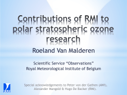 The Match project - Ozone, UV and Aerosol studies
