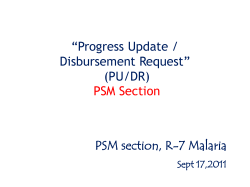 Revised &ldquo;Progress Update / Disbursement Request&rdquo; (PU/DR)