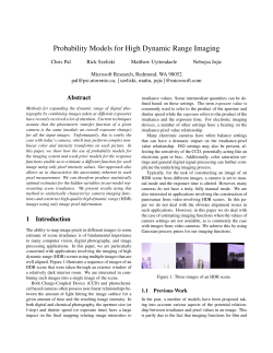 Probability Models for High Dynamic Range Imaging