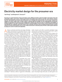 Electricity market design for the prosumer era