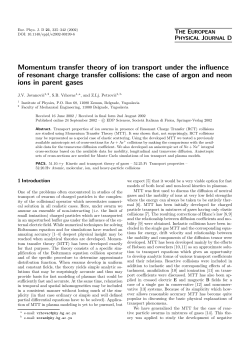 Momentum transfer theory of ion transport under the influence of