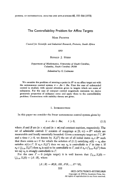 The Controllability Problem for AfFine Targets In this