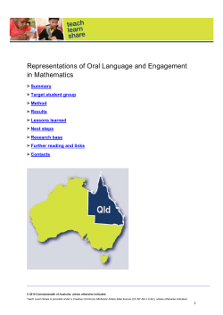 Representations of Oral Language and Engagement in