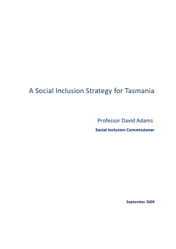 A Social Inclusion Strategy For Tasmania