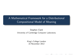 A Mathematical Framework for a Distributional Compositional Model