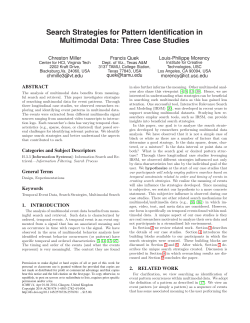 Search Strategies for Pattern Identification in Multimodal Data: Three