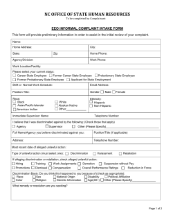 EEO Informal Complaint Intake Form