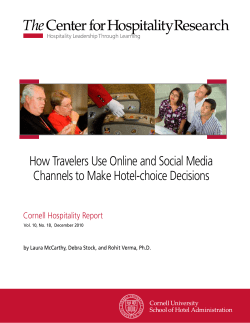 How Travelers Use Online and Social Media Channels to Make