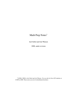 Math Prep Notes - UC San Diego Department of Economics