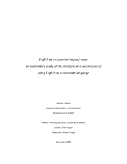Master*s thesis * Gitte Isager
