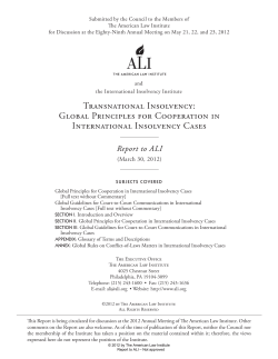 Global Principles for Cooperation in International Insolvency Cases