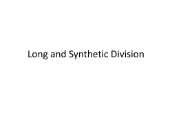 Long and Synthetic Division Test Review