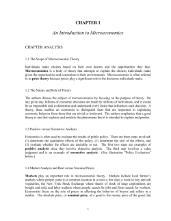 CHAPTER 1 Microeconomics and Market Analysis