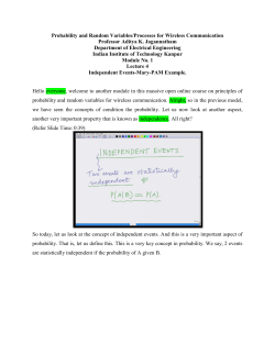 Probability and Random Variables/Processes for Wireless