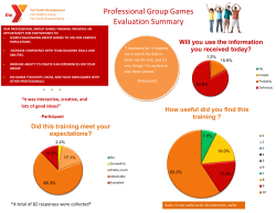 Professional Group Games Evaluation Summary