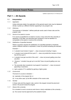 General Award Rules - University of Queensland