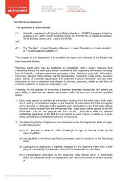 Non disclosure agreement TEMPLATE