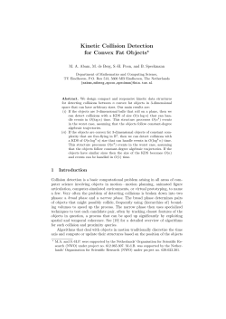 Kinetic Collision Detection for Convex Fat Objects