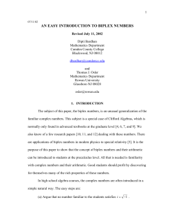 An Easy Introduction to Biplex Numbers