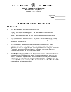 MSA questionnaire Section 1 and 2 for completion by local coordinator