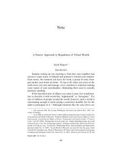A Passive Approach to Regulation of Virtual Worlds