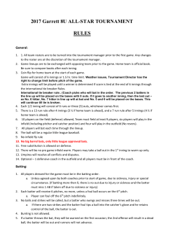 2017 Garrett 8U ALL-STAR TOURNAMENT RULES