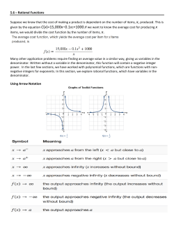 5.6 &ndash; Rational Functions Suppose we know that the cost of making a