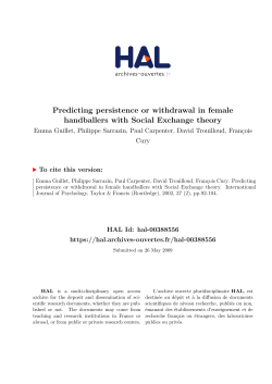Predicting persistence or withdrawal in female handballers