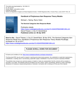 Handbook of Polytomous Item Response Theory Models Michael L