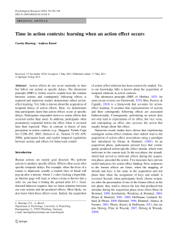Time in action contexts: learning when an action effect occurs