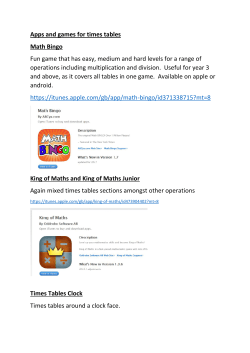 Apps and games for times tables Math Bingo Fun game that has
