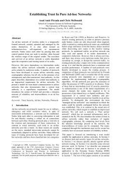 Establishing Trust In Pure Ad-hoc Networks