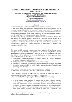 System Thinking and Corporate Strategy